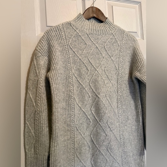 LOFT Light Gray Cable Knit Dress - Picture 3 of 7